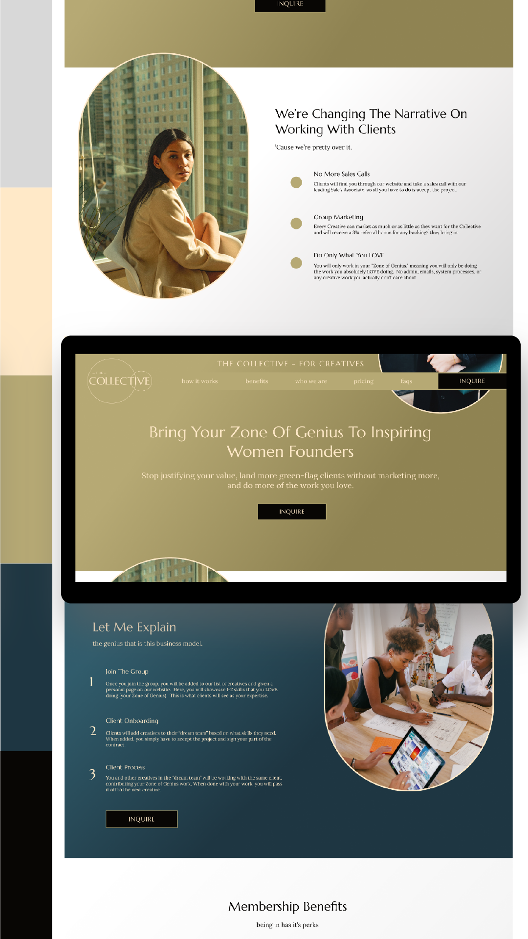 homepage website design for a women's group