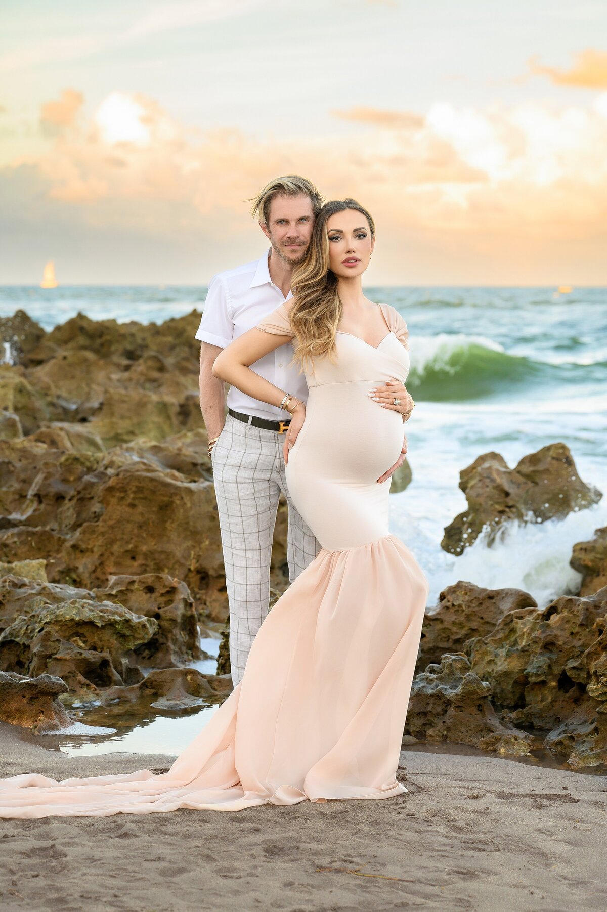 South Beach Miami couple travels up to Jupiter and stays at The Breakers Resort in Palm Beach for their babymoon.