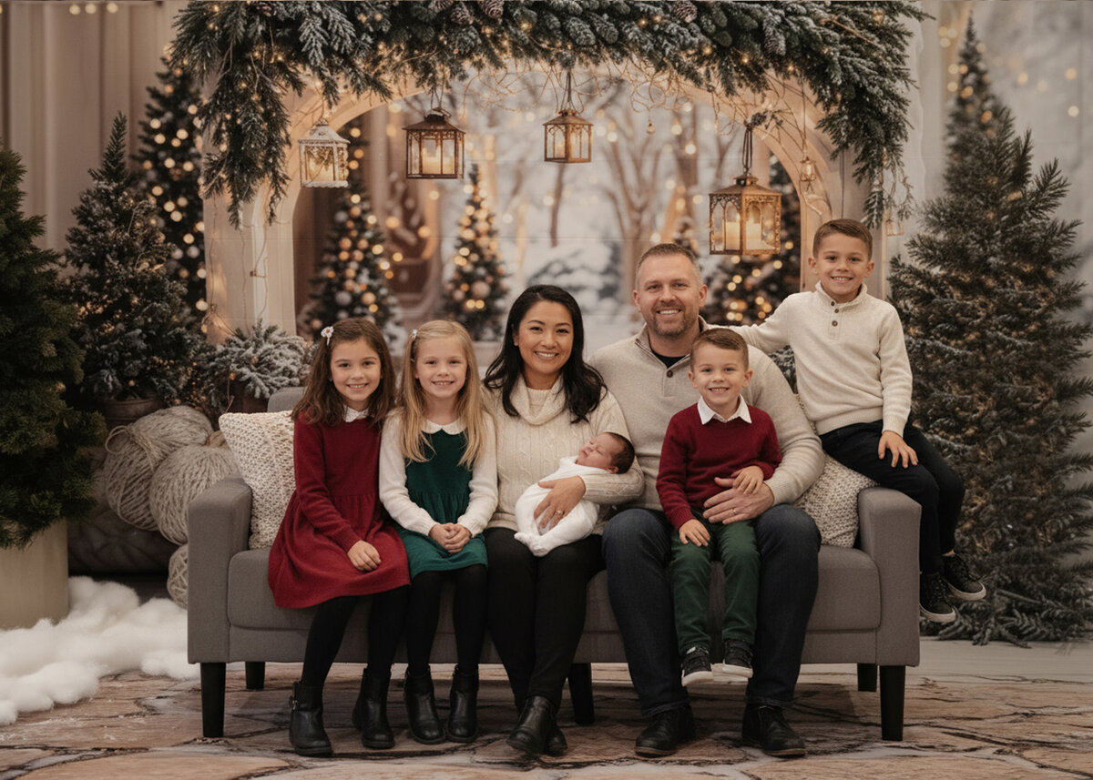 Winter Wonderland Set with People Mixed Asian