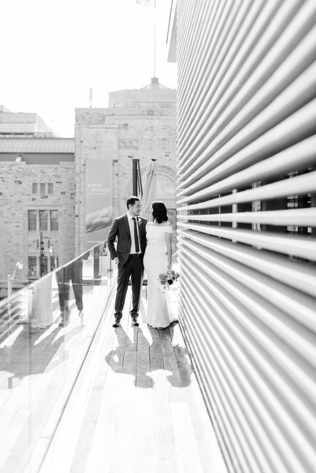 Bride and Groom Editorial Portraits on Wedding Day Portraits University of Toronto Law  Gardiner Museum Elopement Jacqueline James Photography