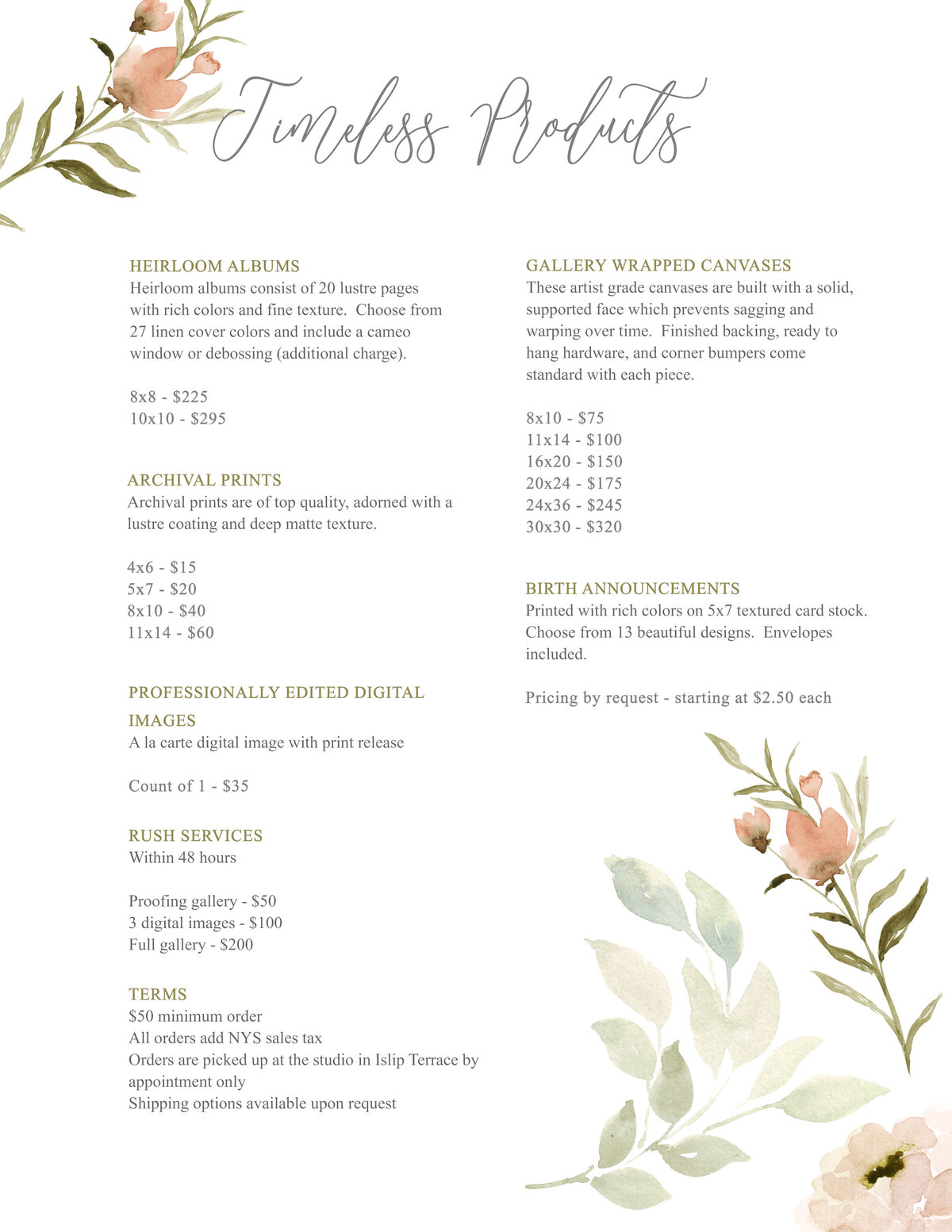 *Liz and Grace Photography_Product Pricing Guide 2024 copy