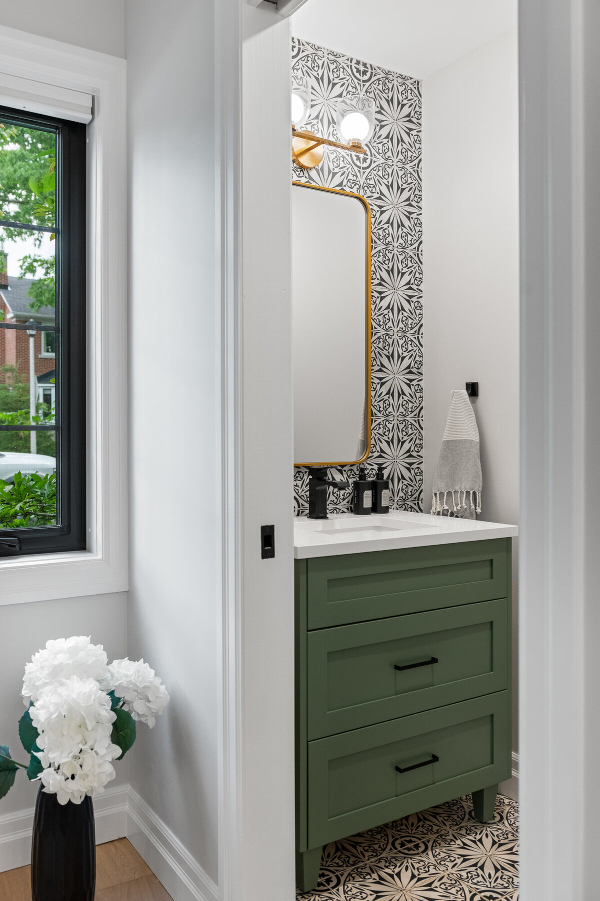 Final image of our ivory marble kitchen and interior design project.