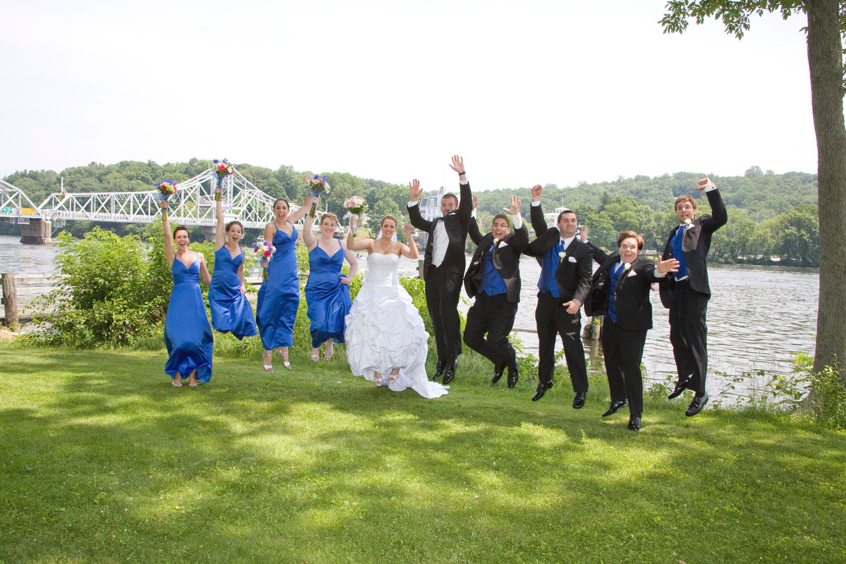 wedding party having fun at The Riverhouse