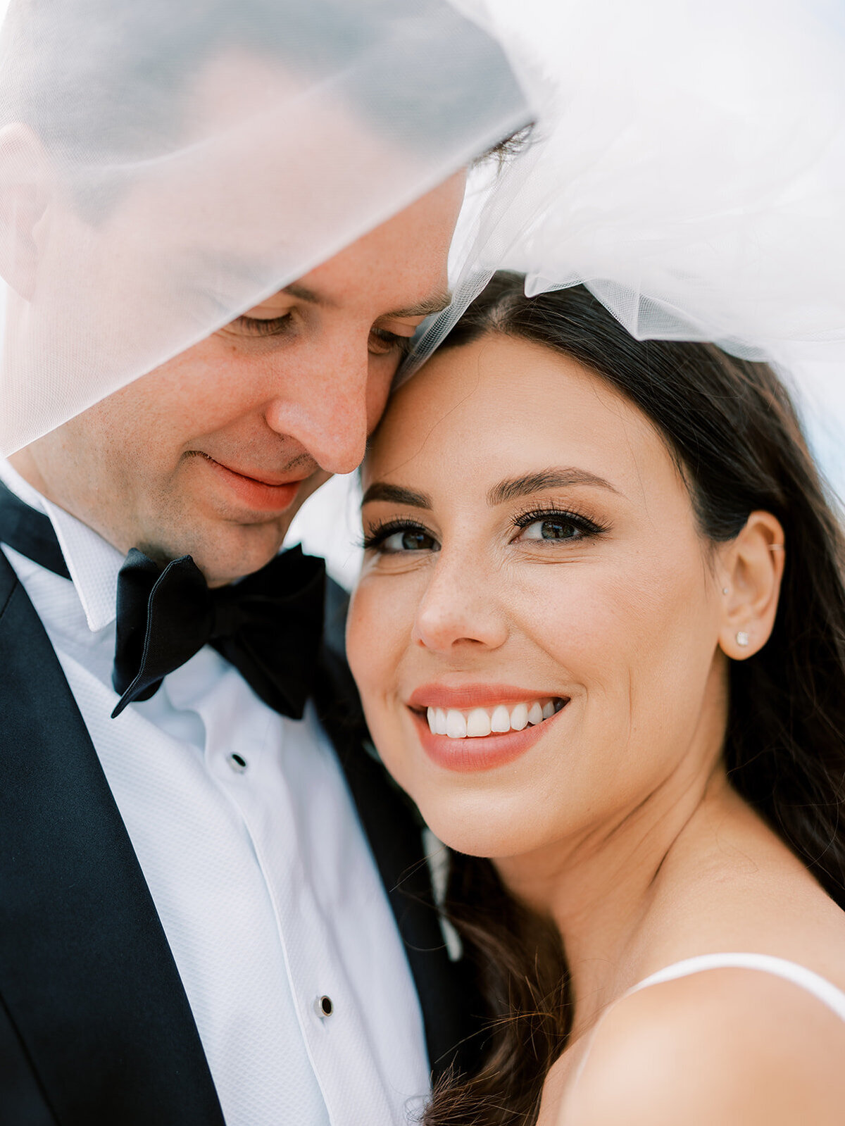 Bride and groom portrait in front of National mall