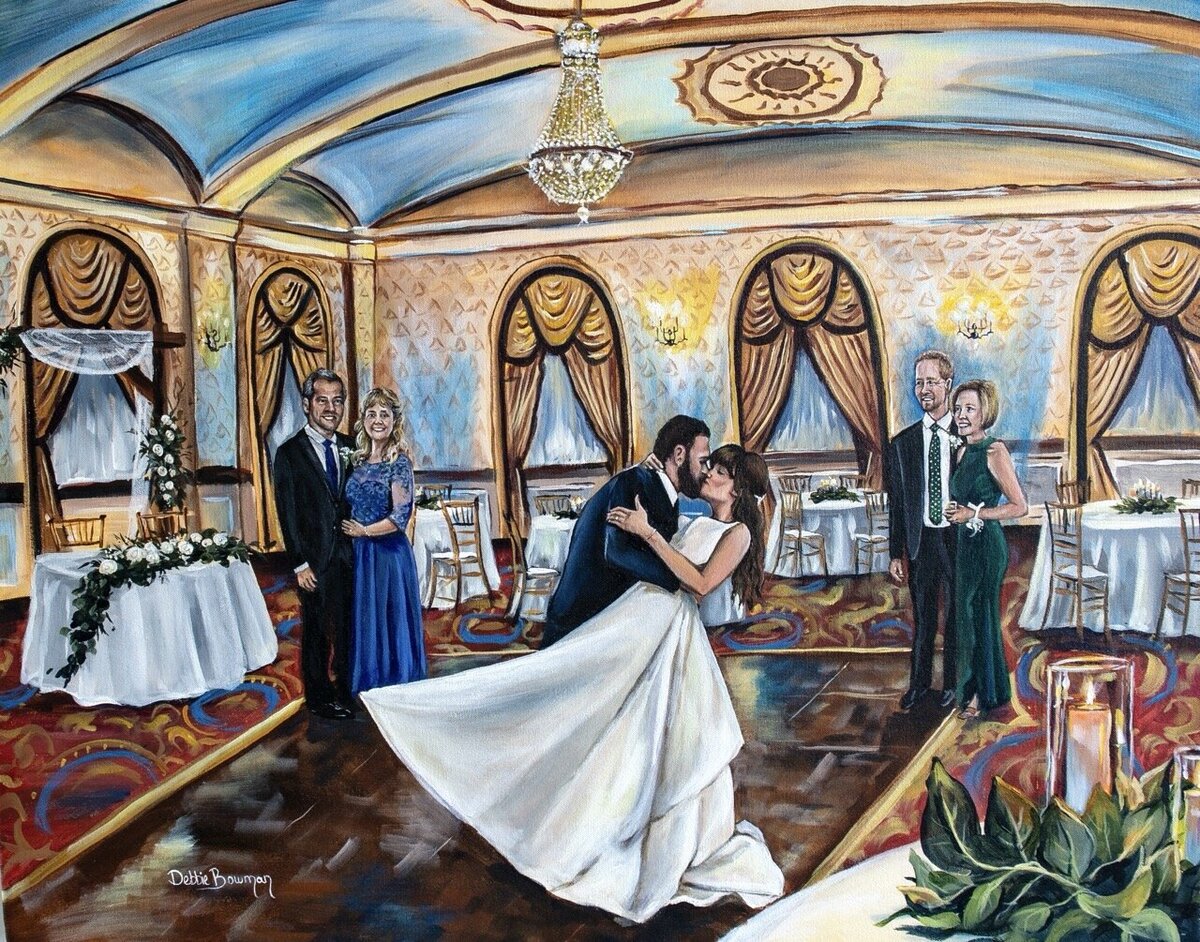 First dance painted for a reception at Westin Poinsett in Greenville SC