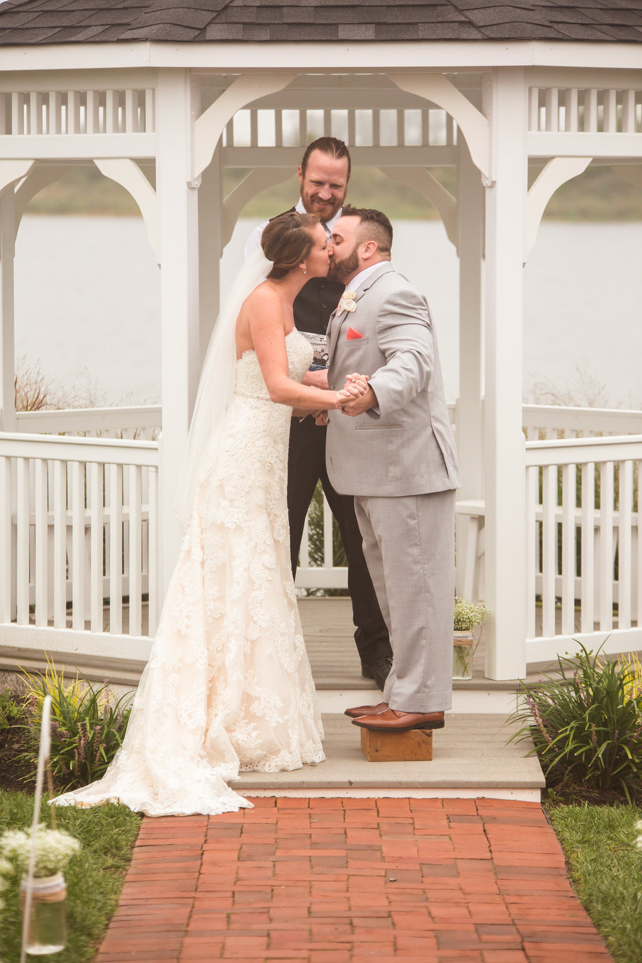 First kiss photo by Florida wedding photographer