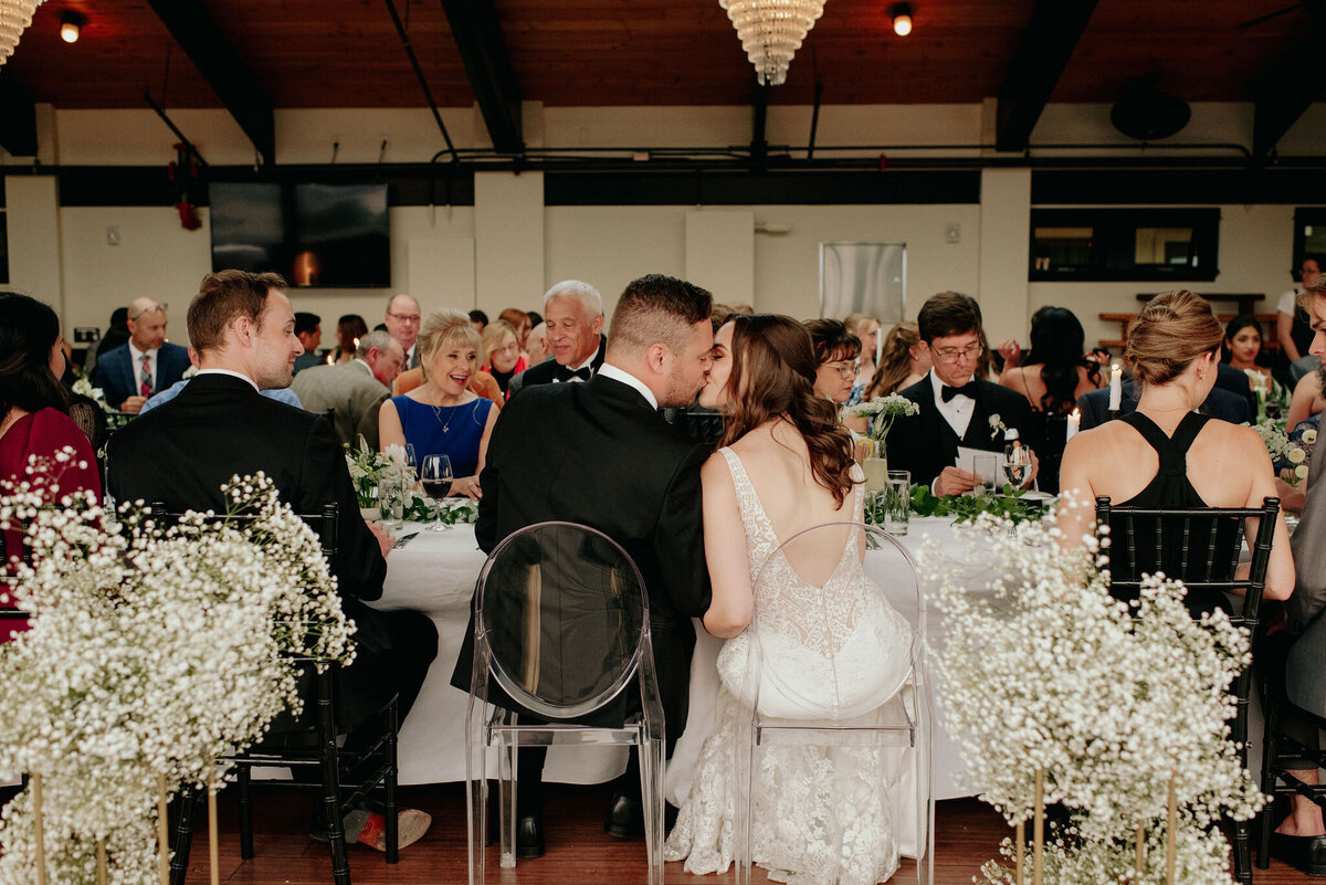 bride and groom dinner olympic rooftop pavilion wedding