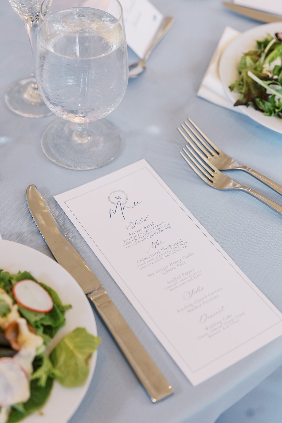 Luxury wedding Menue