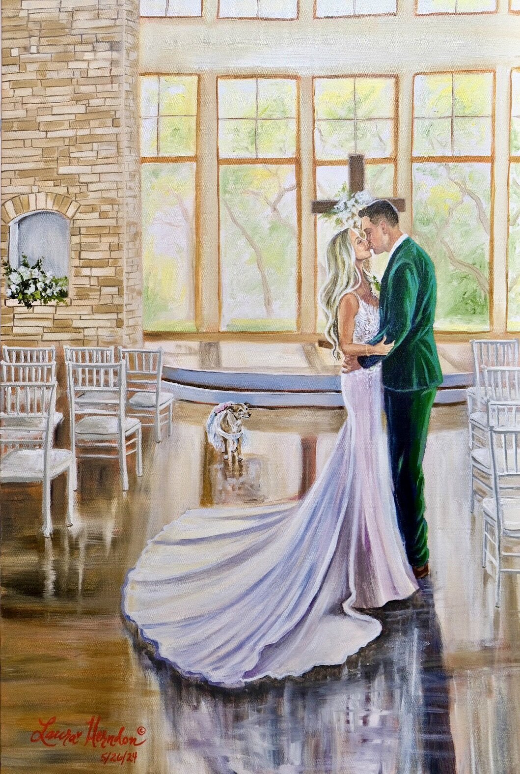 canyon ridge wedding venue - dripping springs texas - artist Laura Herndon - texasweddingpainting.com