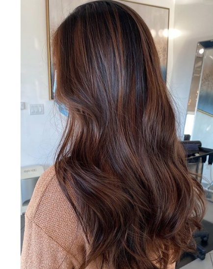 Dimensional hair color and soft waves