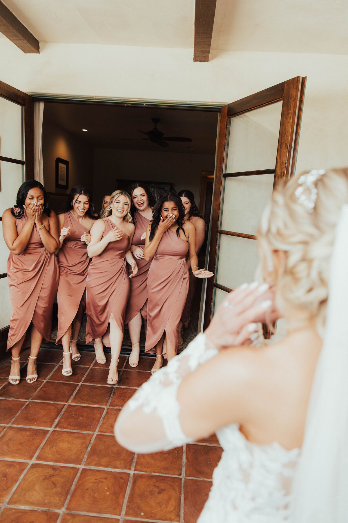 ponte winery wedding, ponte winery wedding photos, temecula wedding photographer, southern california wedding venue, vineyard wedding photography, tuscany wedding photographer, napa wedding photographer, destination wedding tuscany vineyard, destination wedding photography, bridesmaid photos, pink bridsesmaid dresses, bridesmaid reveal photos, getting ready wedding photos, destination wedding photographer, wedding day photography, intimate wedding photographer, global wedding photographer, cabo wedding photographer, cancun wedding photographer, tulum wedding photographer, emotional wedding photos