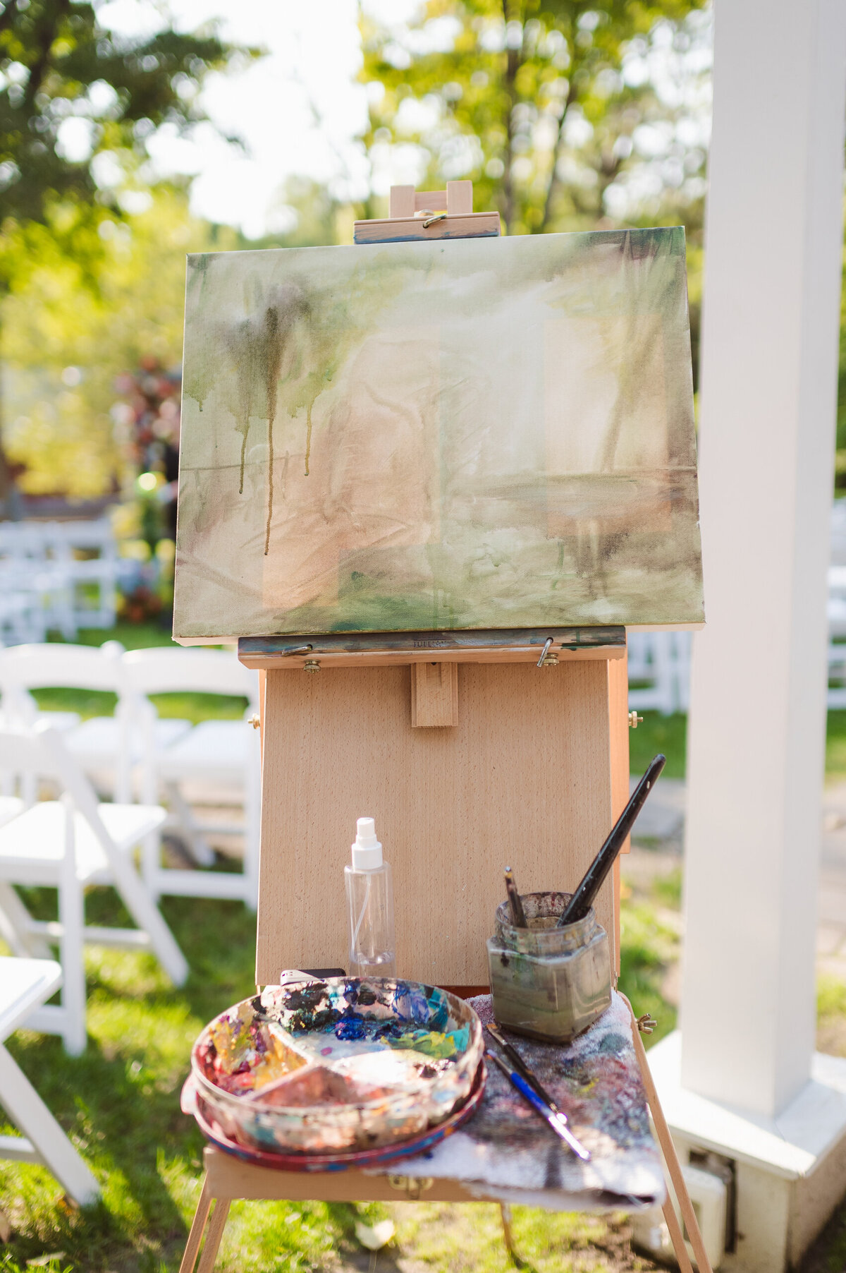 live painter at wedding