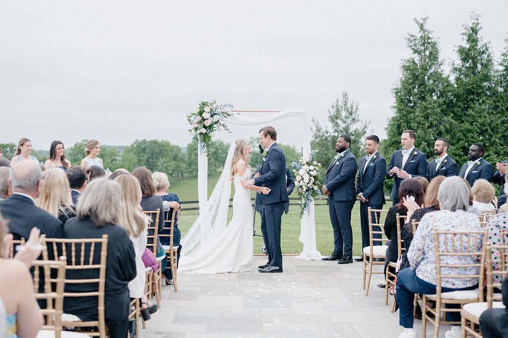 On going wedding ceremony in an outdoor venue