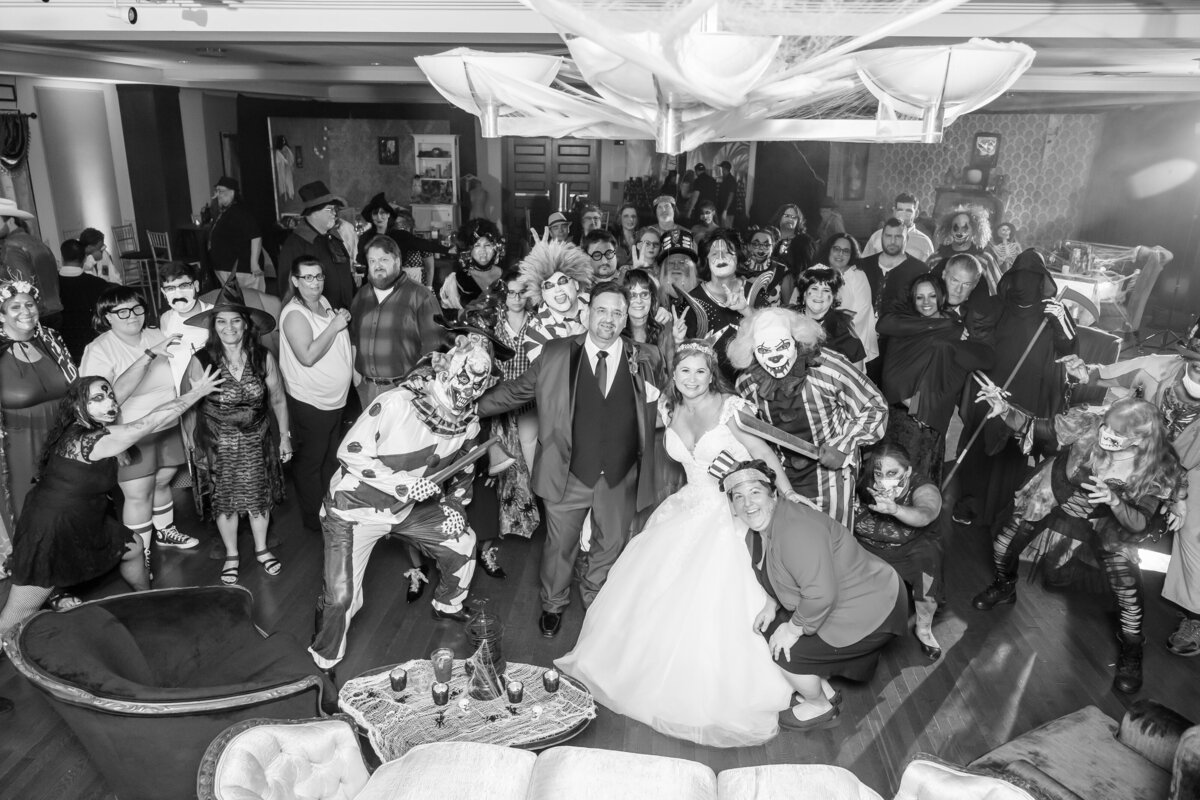 49 - St. Petersburg Halloween Wedding Costume Party Group Photo - Tampa Bay Wedding Planner