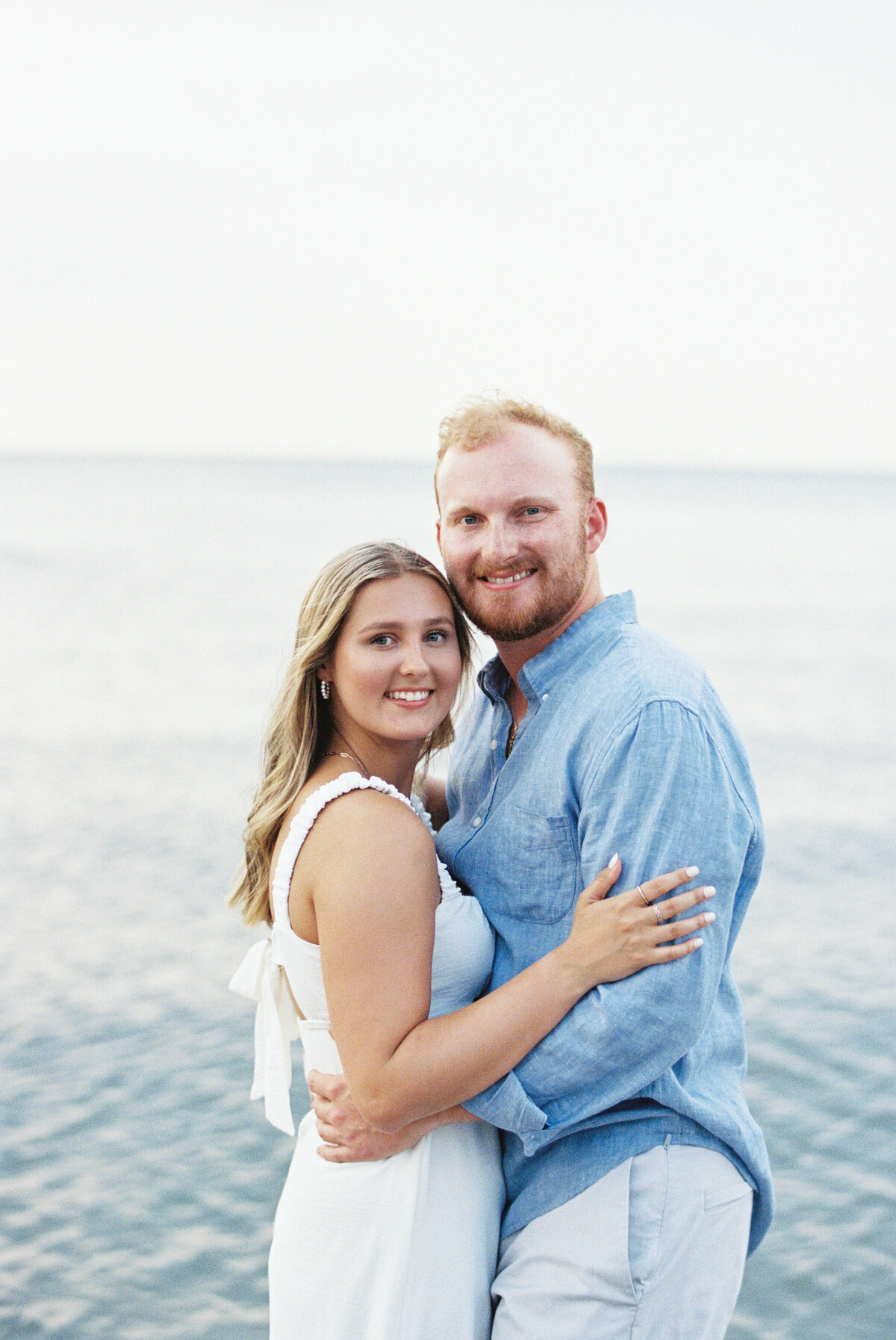 Carla and Will Edgewater Beach Engagement Session on Film-13