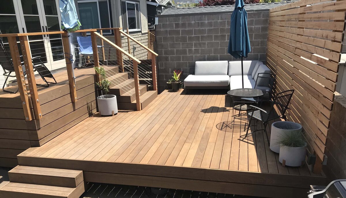 Beautiful new wooden deck project