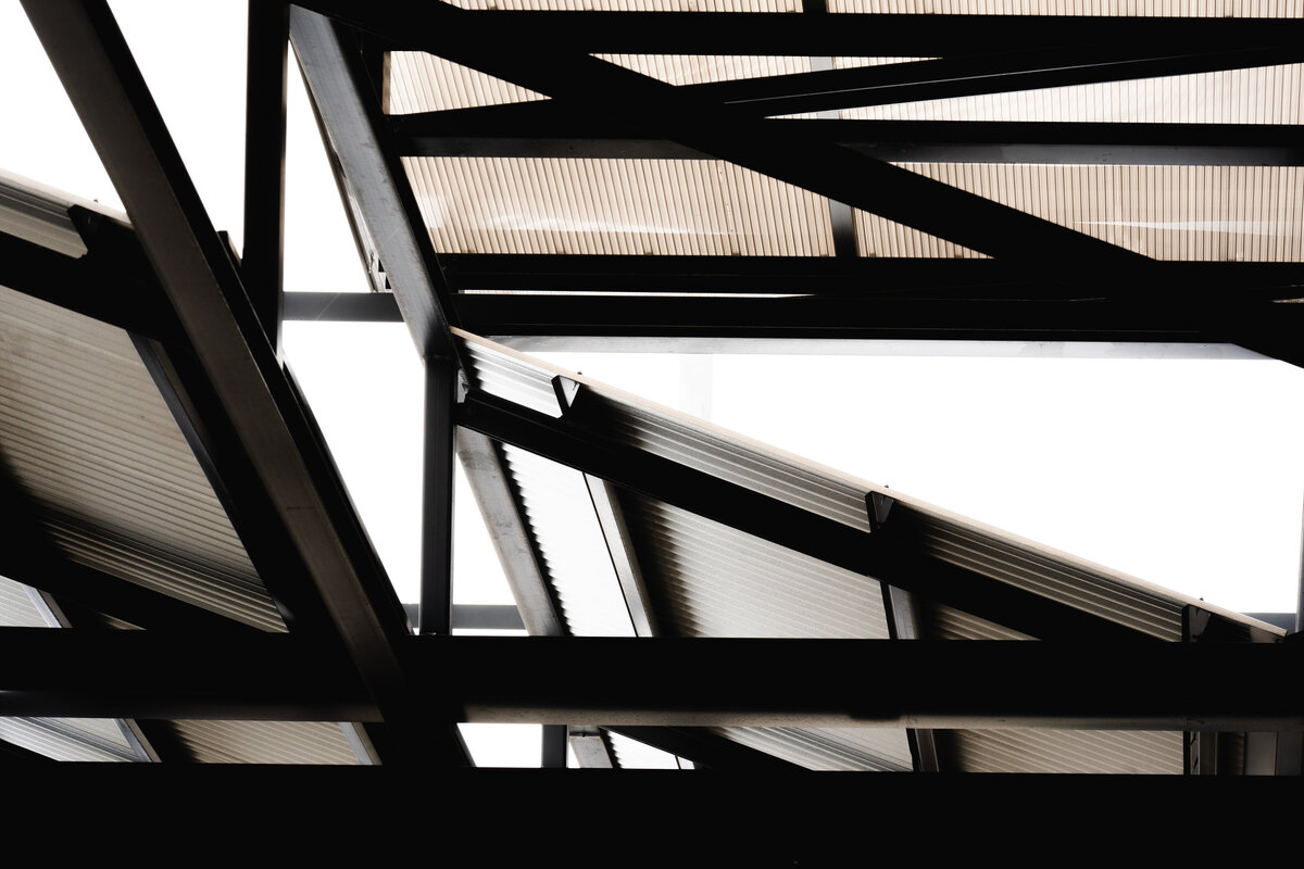 black steel shade structure roof
