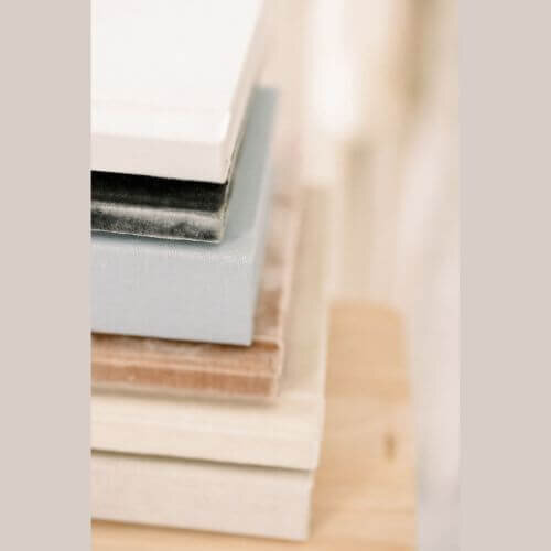 Stack of beautiful velvet and linen albums