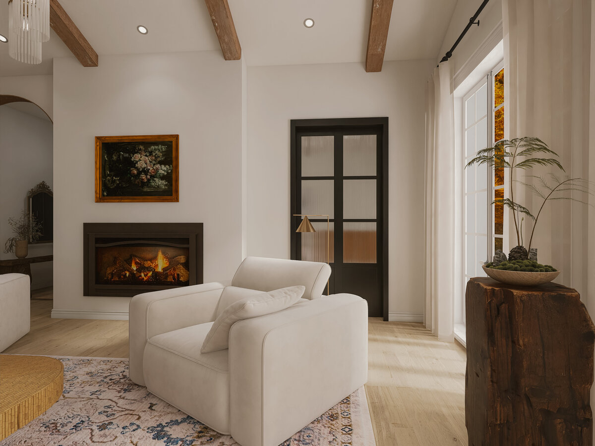 Rustic Gabled Roof 2-Bedroom Design_Living Room-18