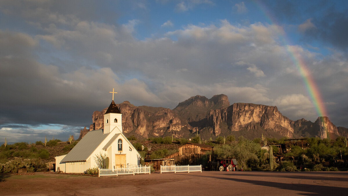 white-church-rainbow-superstition-mountain-elvis