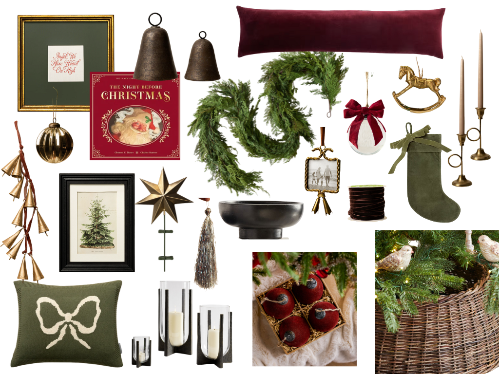 Mood board for a cozy living room