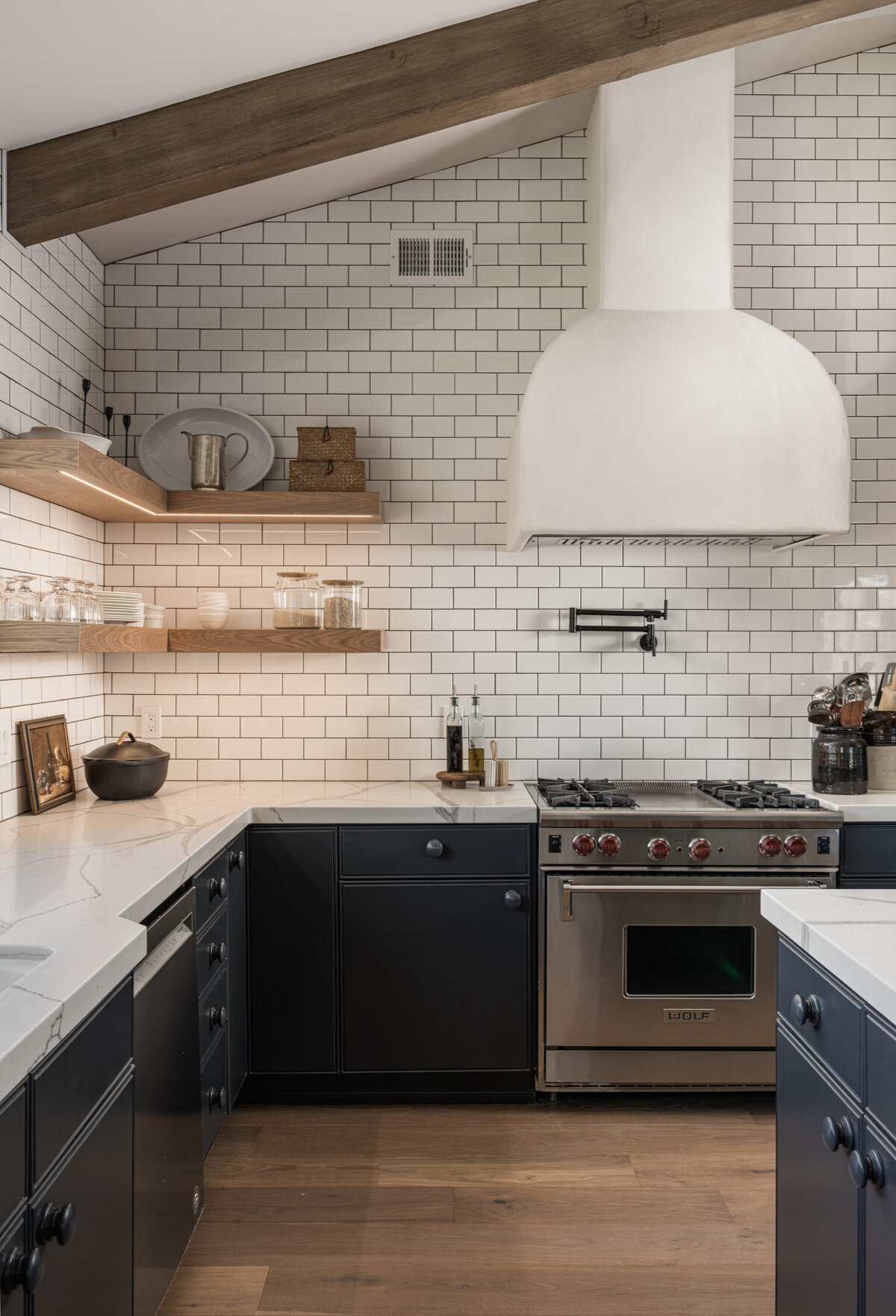 kitchen counter and stove