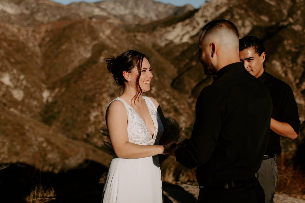 outdoor wedding ceremony during elopement