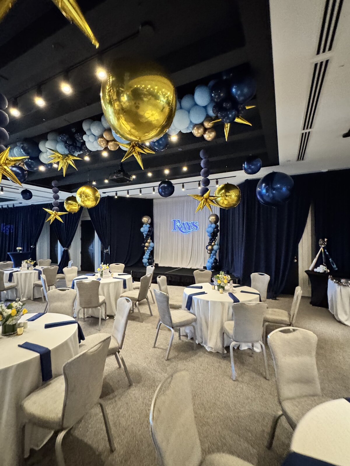 Tampa luxury balloon decor for The Rays Closing Ceremony