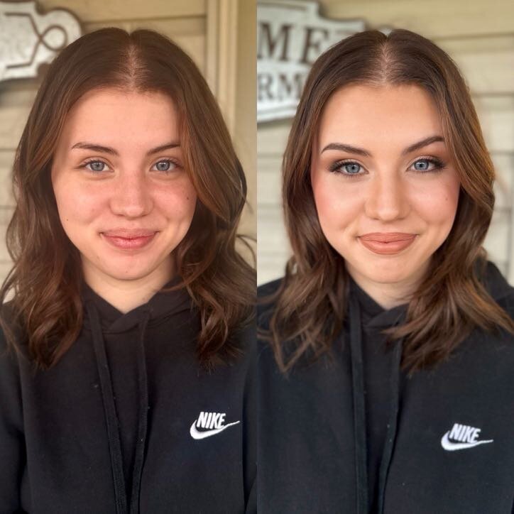nashville makeup artist before and after soft glam bridesmaid makeup