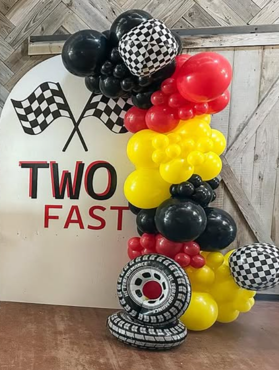 race car balloons birthday party