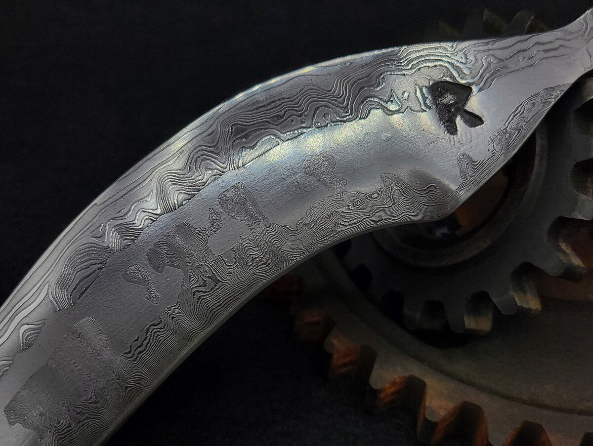 Hand Forged Damascus Push Dagger Forged in Fire