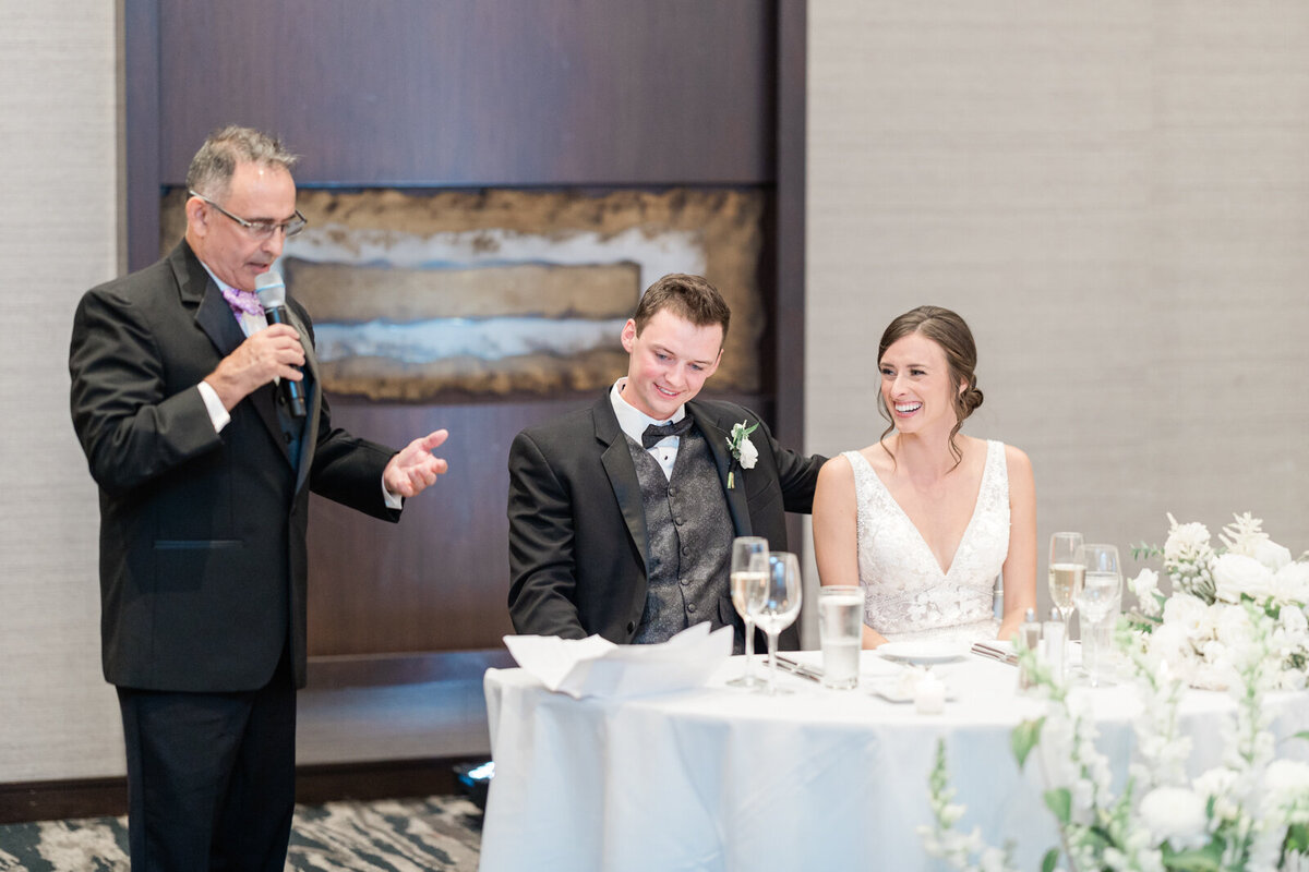 A brides father giving a wedding speech