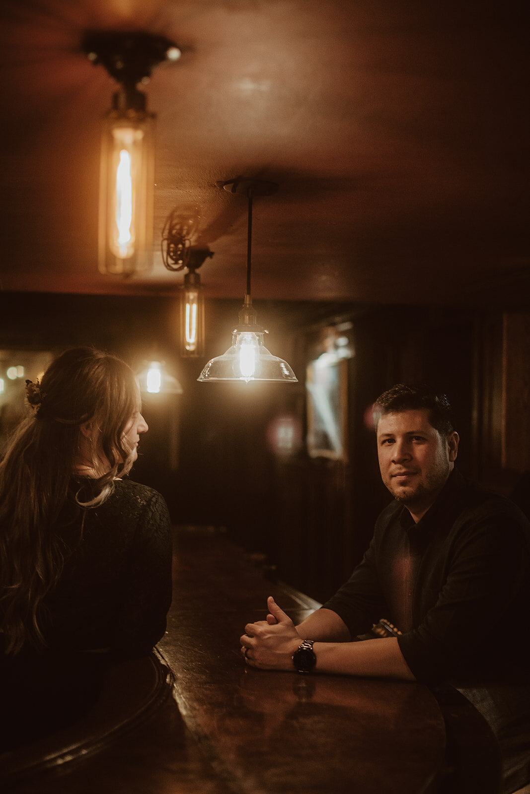 moody speakeasy wedding photos