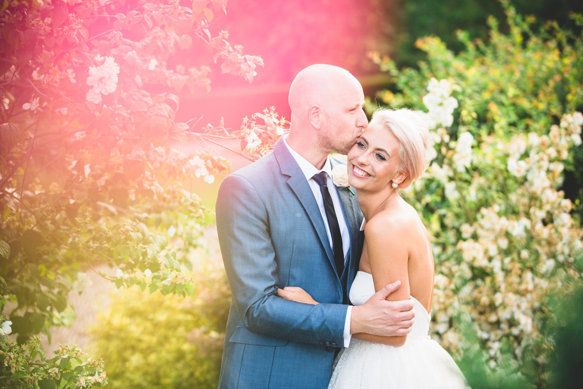 beautiful wedding photography portrait pink blue