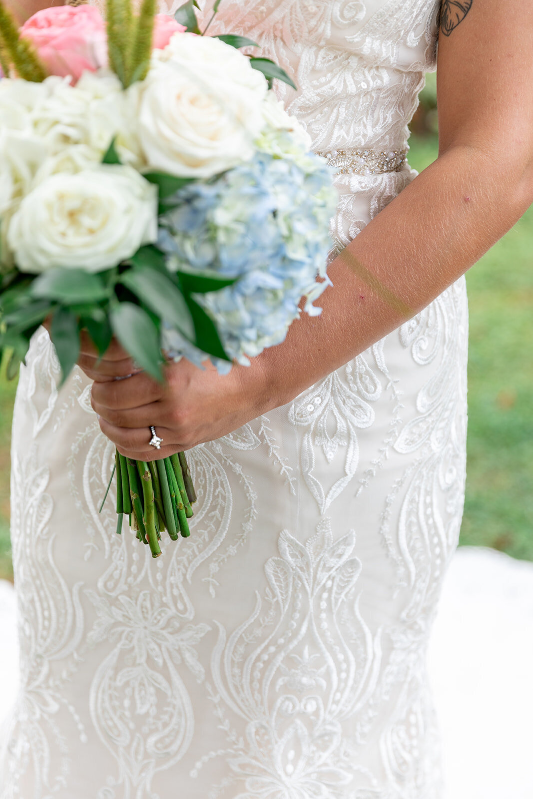 bride in classic lace gown