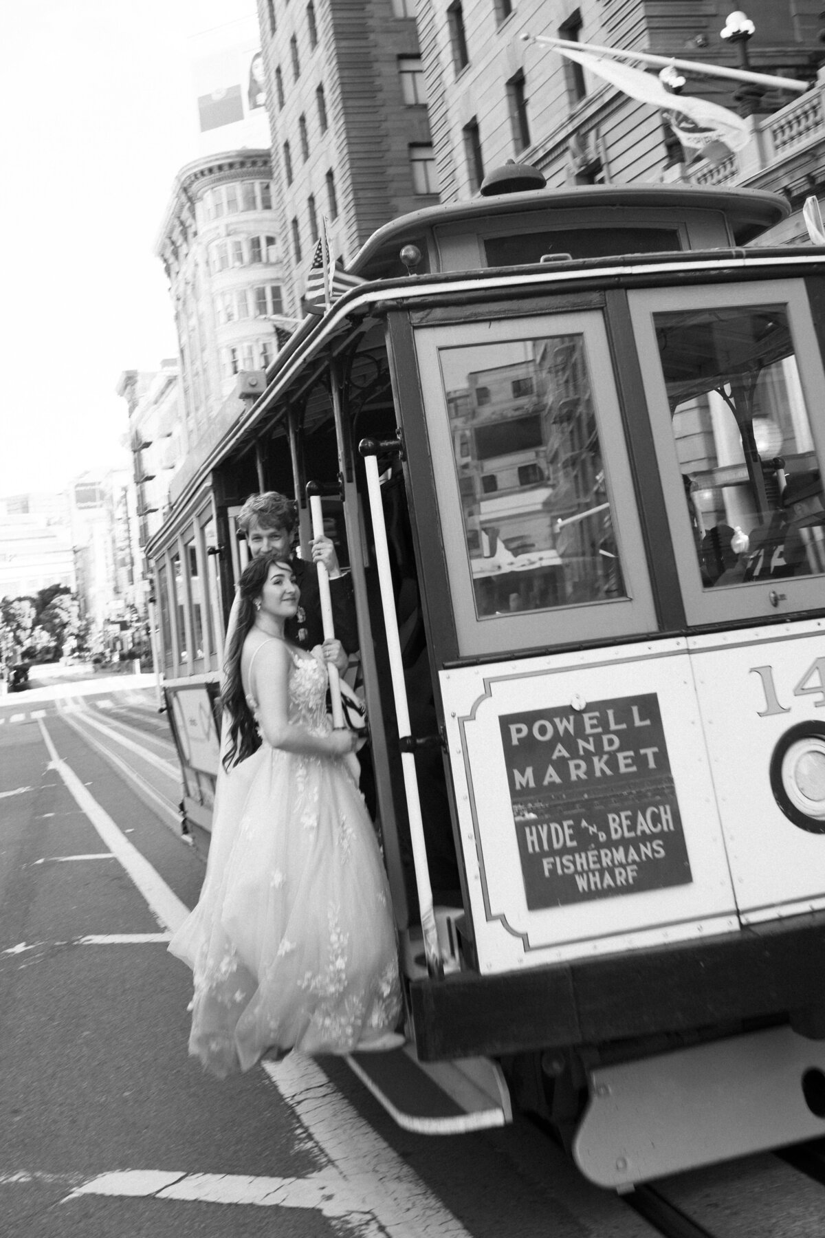 Bride and Groom in China Town in San Francisco, California