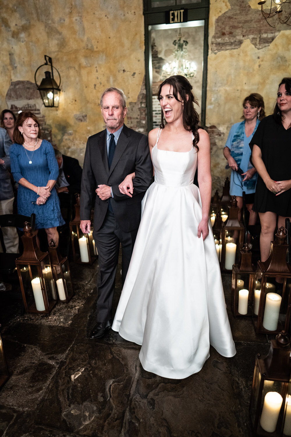 Father walks the bride down the aisle