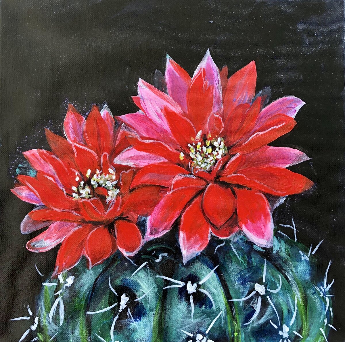 cactus flower painting