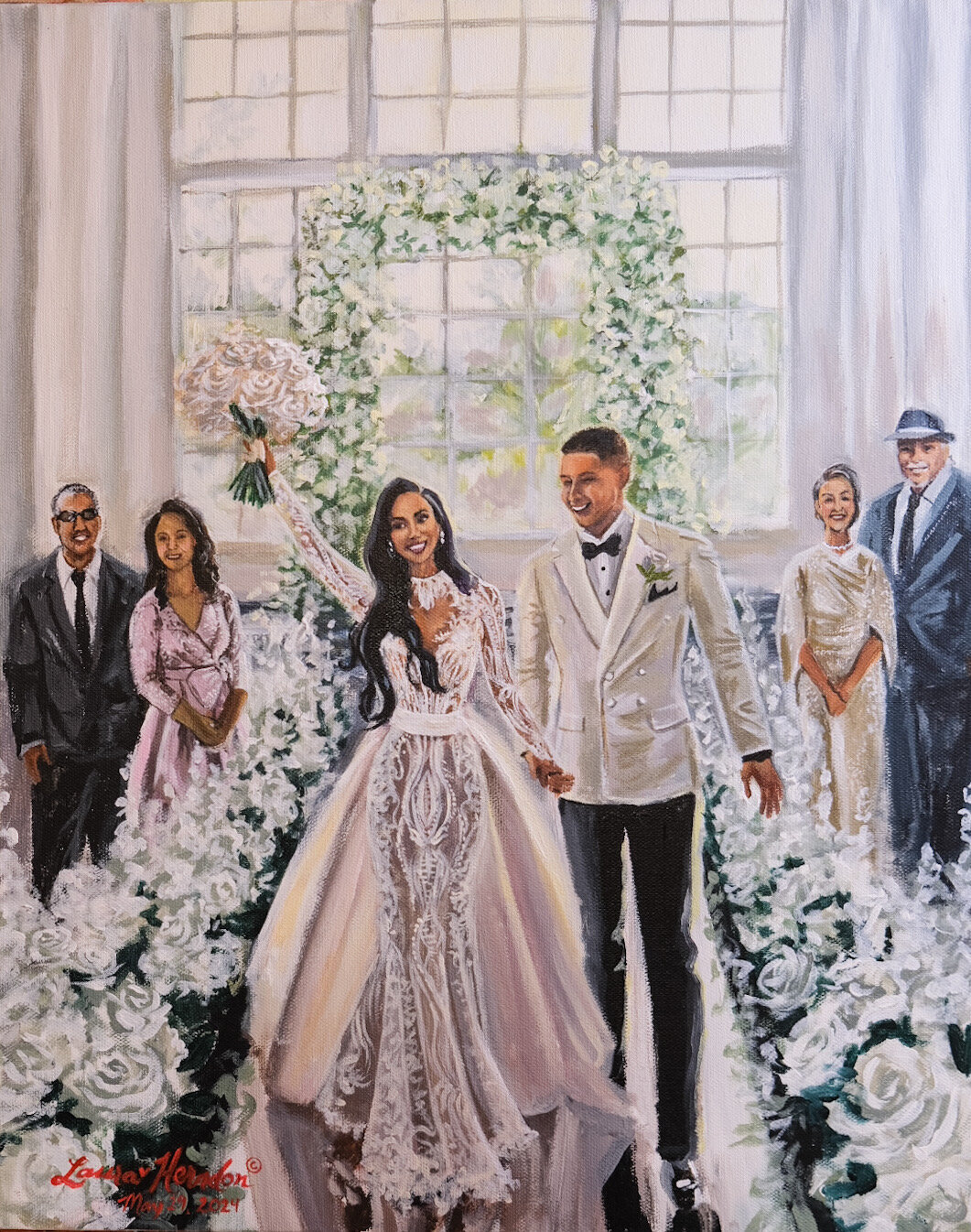 Eden Checkol and Xavier Walton live wedding painting the hillside estate
