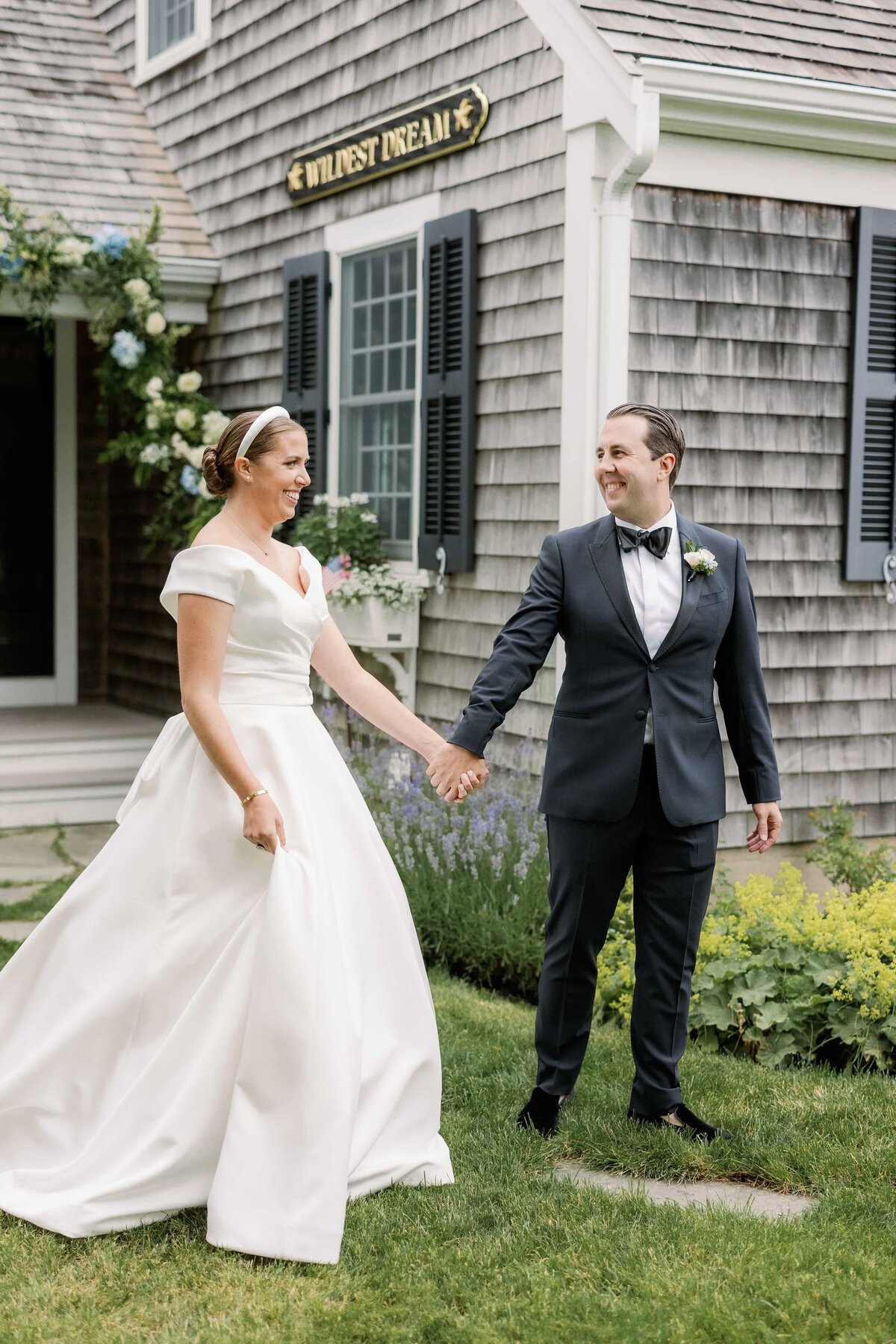 New England Bride and Groom at Estate Wedding - Cru and Co