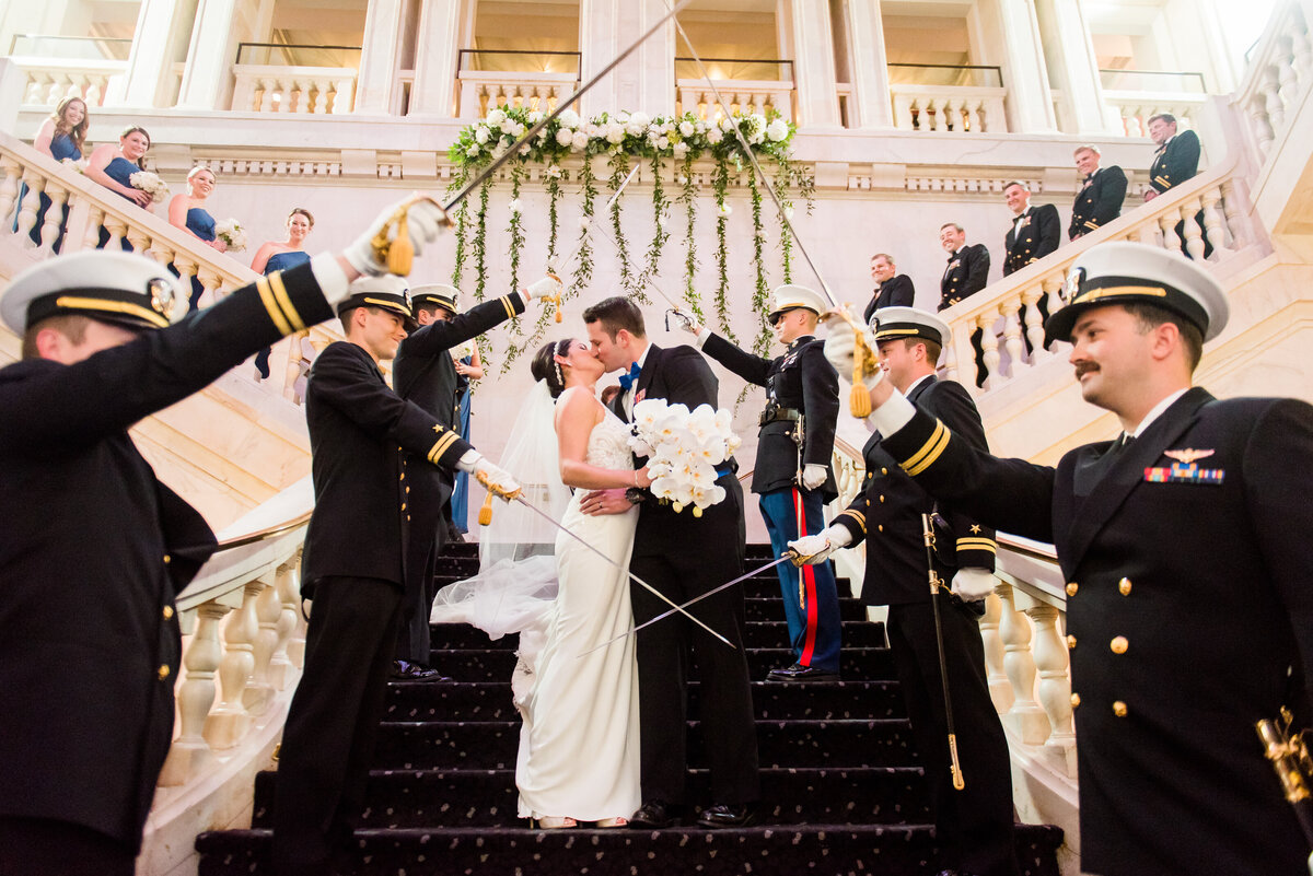 military wedding with swords kissing at renaissance pittsburgh