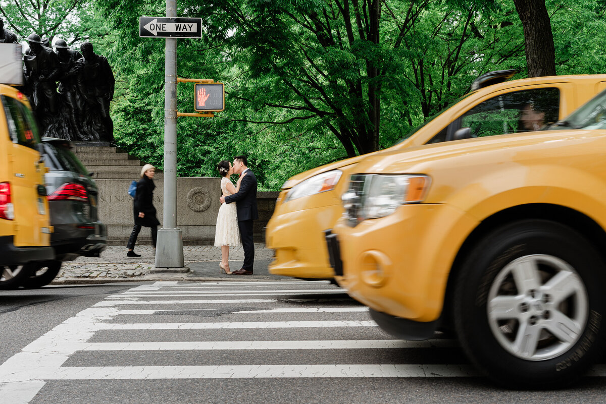 new york yellow cab engagement wedding photo 