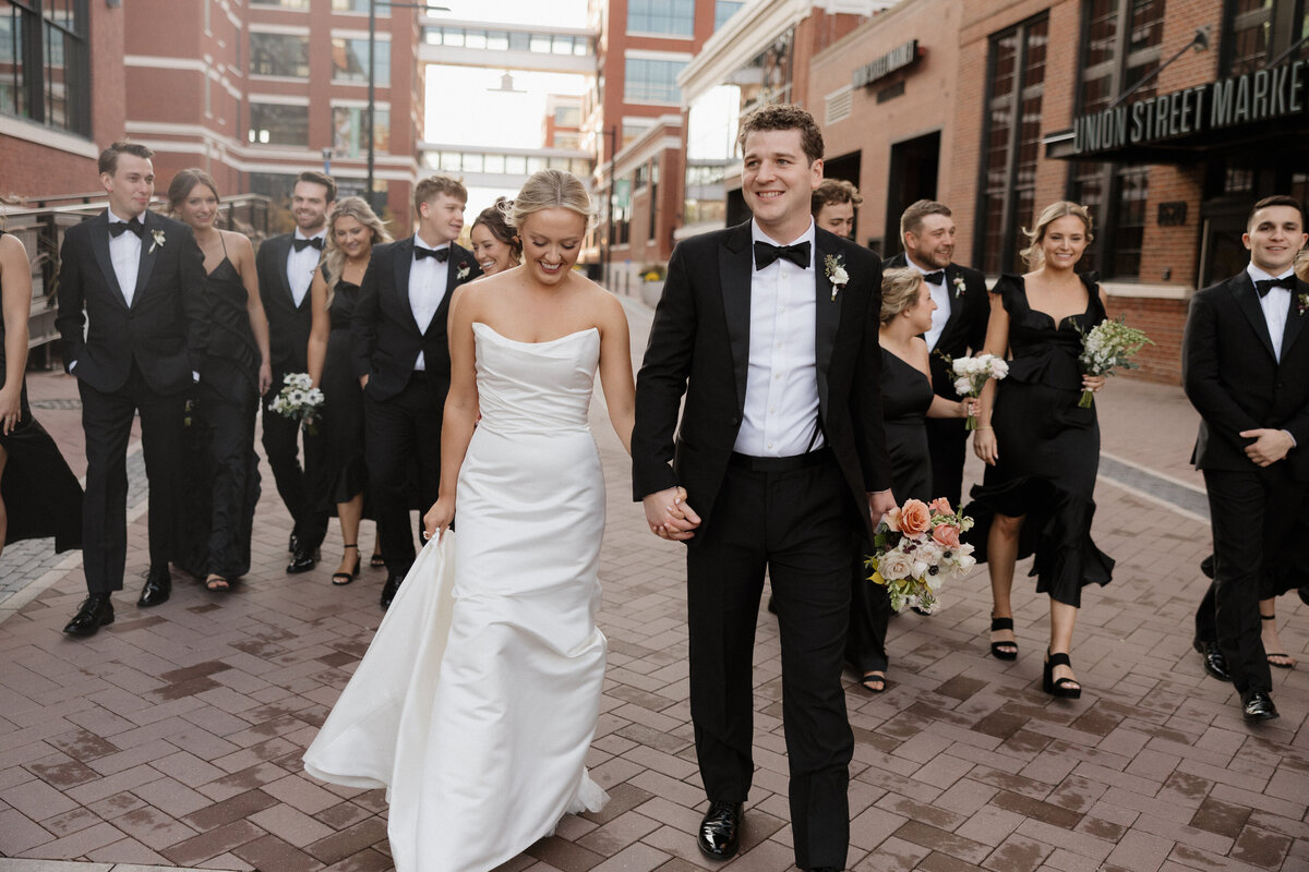 Indianapolis candid wedding photography bridal party moment
