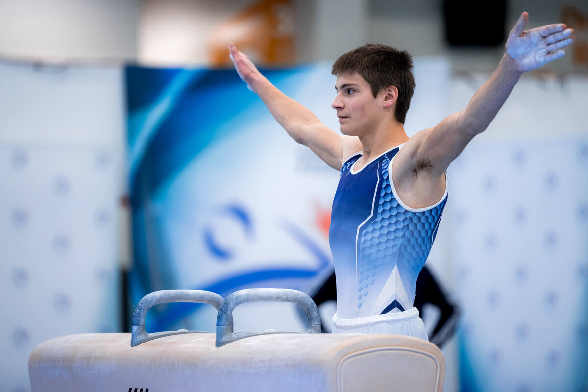 Photo by Luke O'Geil taken at the 2023 inaugural Grizzly Classic men's artistic gymnastics competitionA1_03836