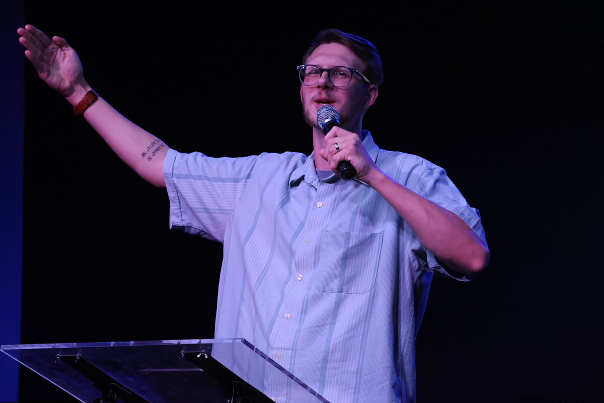 Student Pastor, Jared Keene,  preaching at a non-denominational church in Fayetteville, NC. 