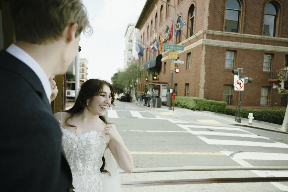 Bride and Groom in China Town in San Francisco, California