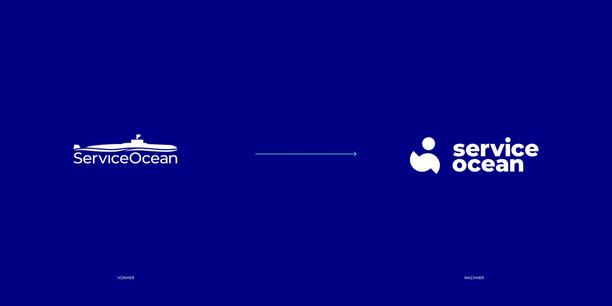 Logo-Rebranding für Service Ocean – Entwicklung vom alten zum neuen Markenauftritt.