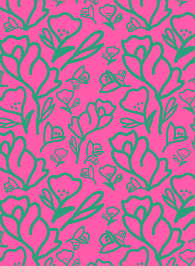 pink turquiose floral