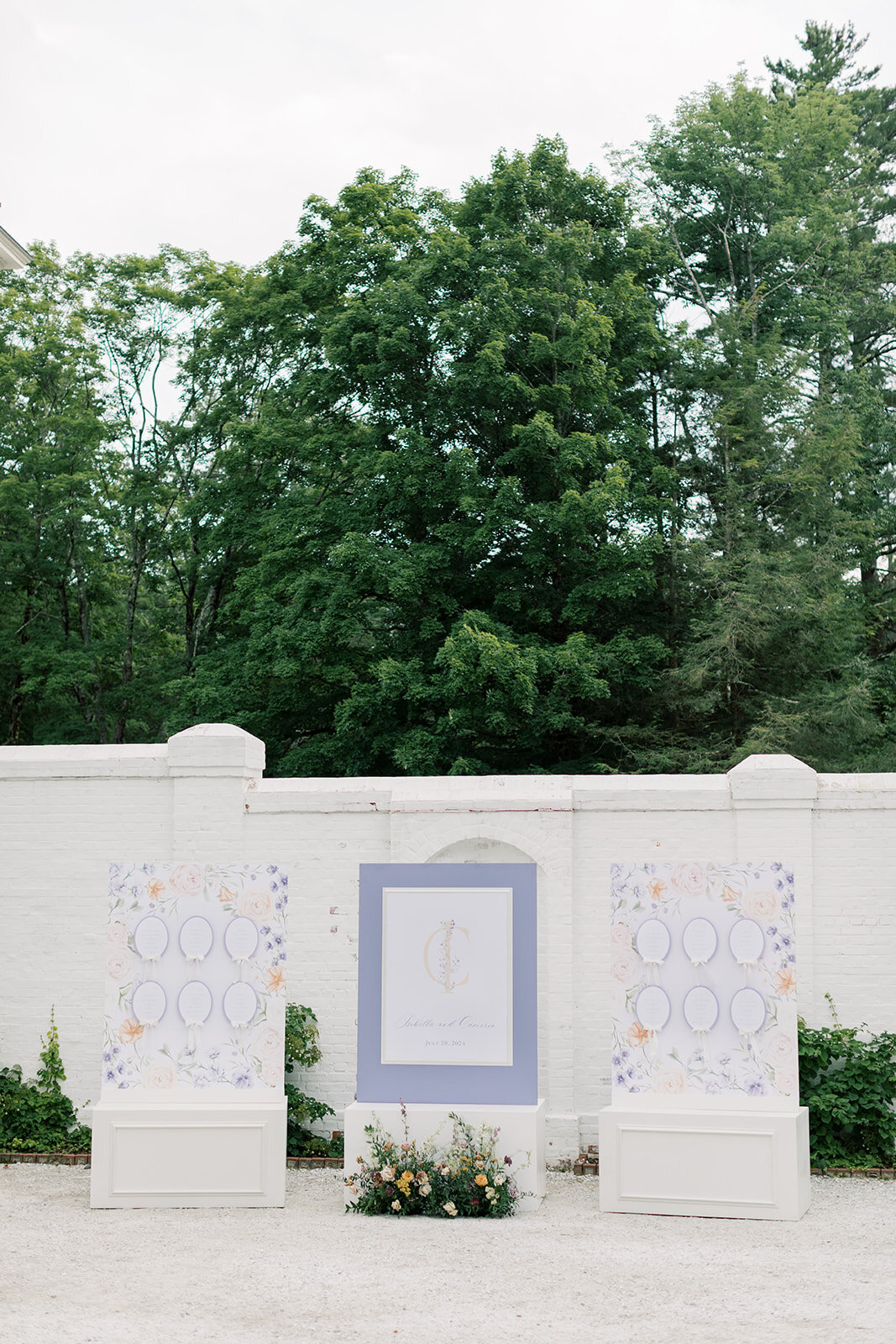 lavender-coral-seating-chart-wall-statement-wedding