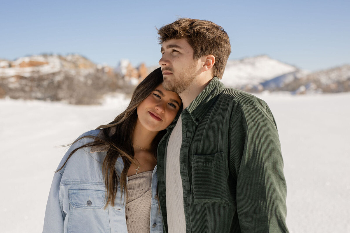 woman resting her head on boyfriend
